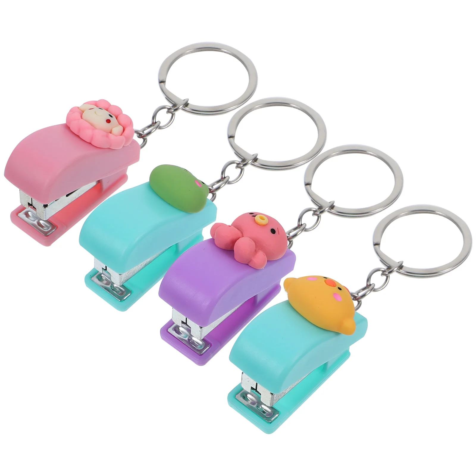 4 قطعة دباسة كرتونية ممتعة خفيفة الوزن أداة تثبيت ورقية لمكتب المدرسة ملحقات المكتب مستلزمات القرطاسية