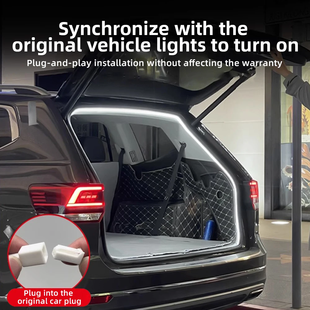 شريط إضاءة صندوق السيارة الخلفي لسيارة VW Volkswagen ID.3 ID.4 Crozz GTX ID.6 X Pro 2021-2025 إضاءة LED ساطعة من السيليكون 12 فولت #3