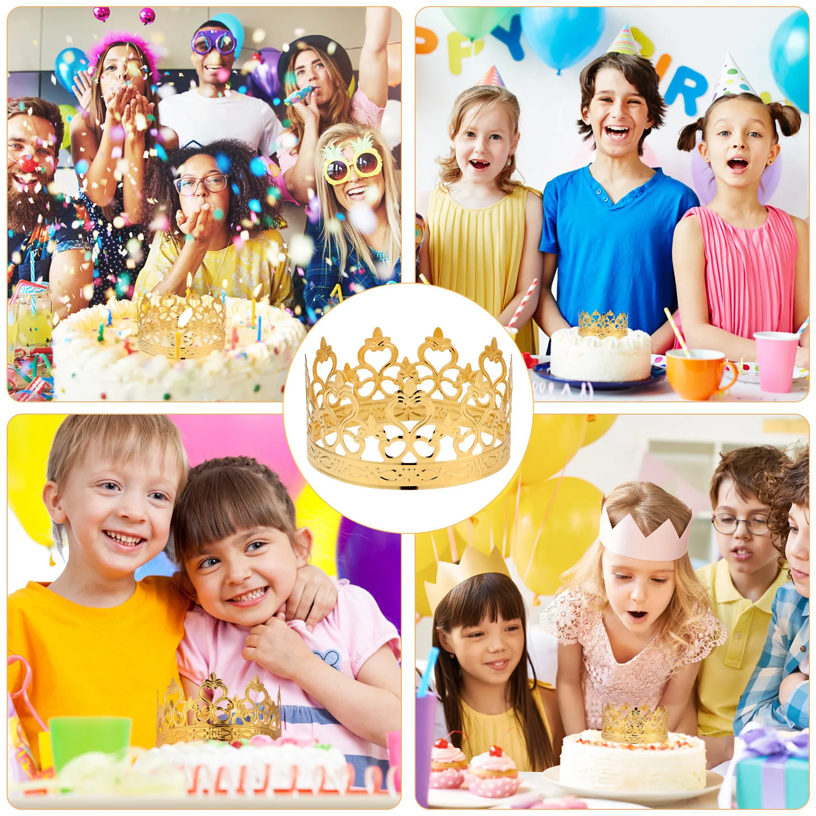 Kuchenkrone Dekor Geburtstagstorten-Dekorationszubehör Kinderkrone Elegant Nicht Verblassend Hochwertige Premium-Topper Modisch – Detail 3