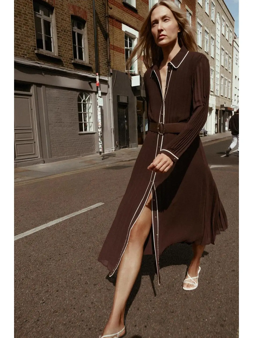 

Шикарное длинное платье миди све для работы и работы с поясом, цветное плиссированное осеннее модное женское платье больших размеров