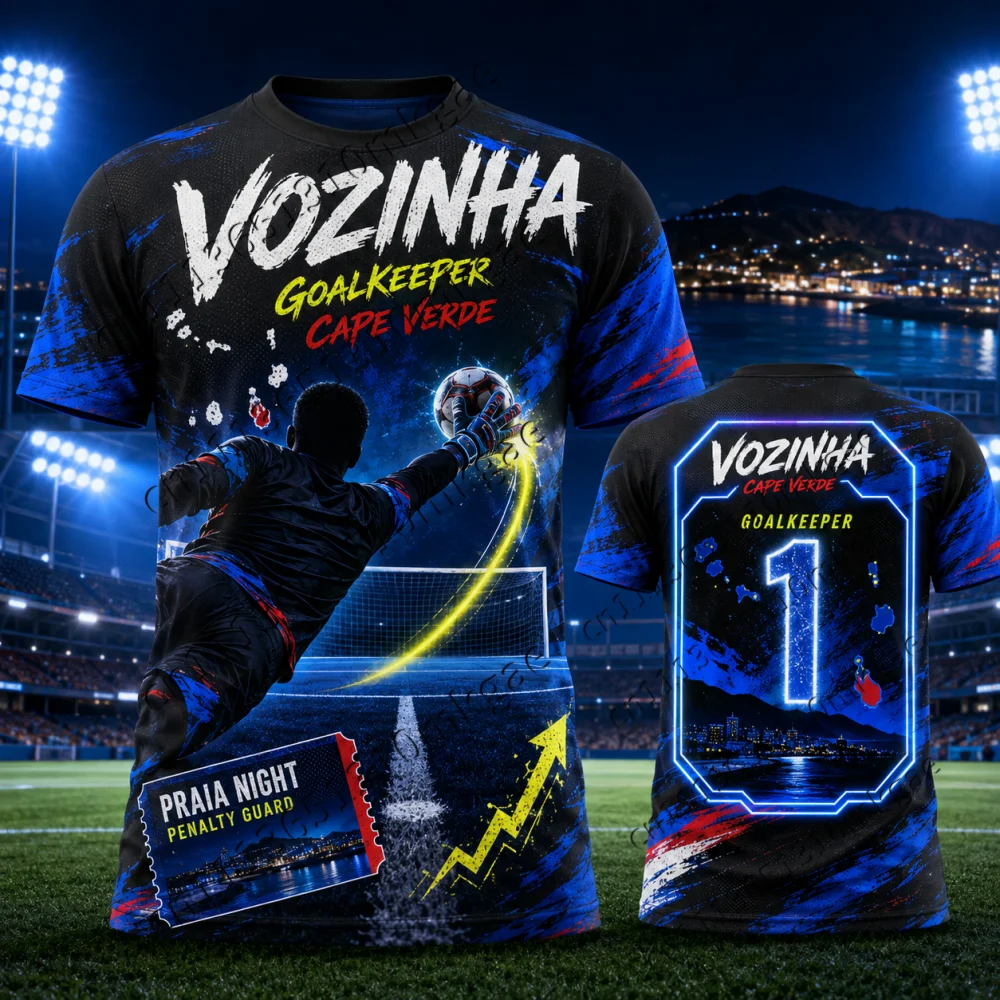 Cape Verde Goalkeeper Football T‑Shirt Men 3D Print No.1 Soccer Graphic Tees Short Sleeve Sport Fan Casual Streetwear Kids Tops