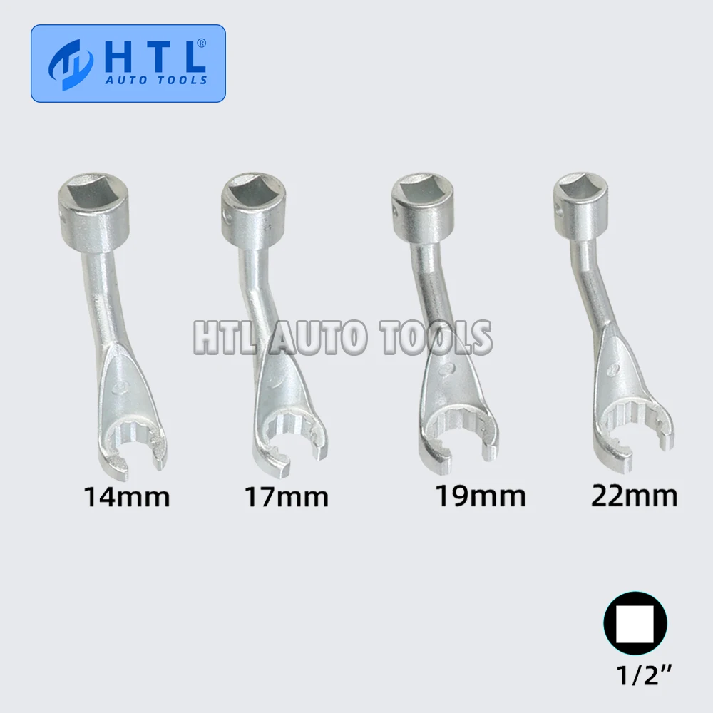 

4pc 1/2"Dr Fuel Injector Line Injection Socket Set 14 17 19 22mm For BMW VW MERCEDES BENZ Open End SK1856