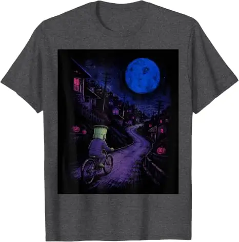 Frankenstein auf Fahrrad Halloween Fahrrad Radfahren T-Shirt Y2k Fahrradtour Vollmond Radfahren Gruselige Geschenke Grafik-T-Shirt Geschenke – Detail 14