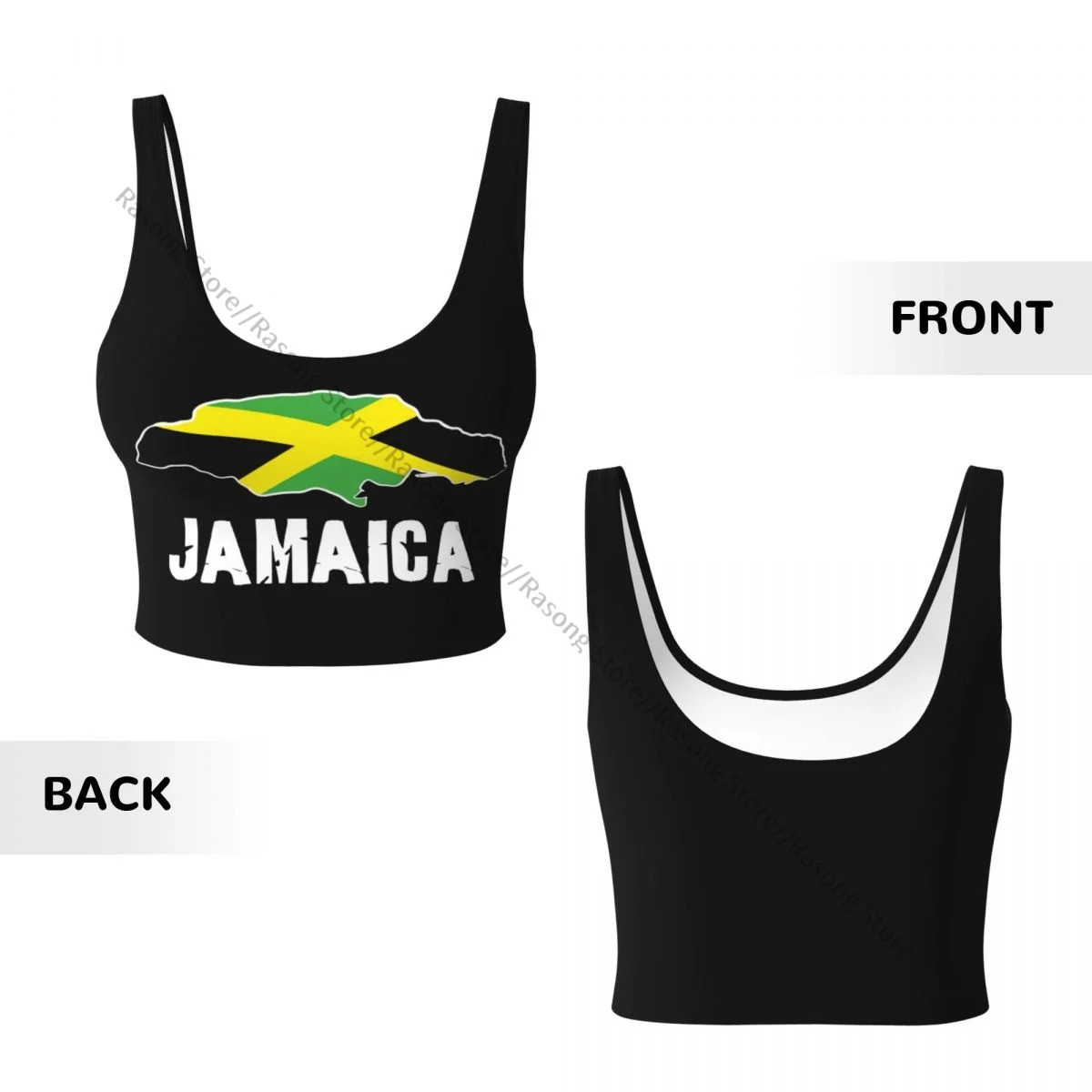 Sports Bra Women Running Yoga Clothes Vest Jamaica Map Gathering Fitness Vest