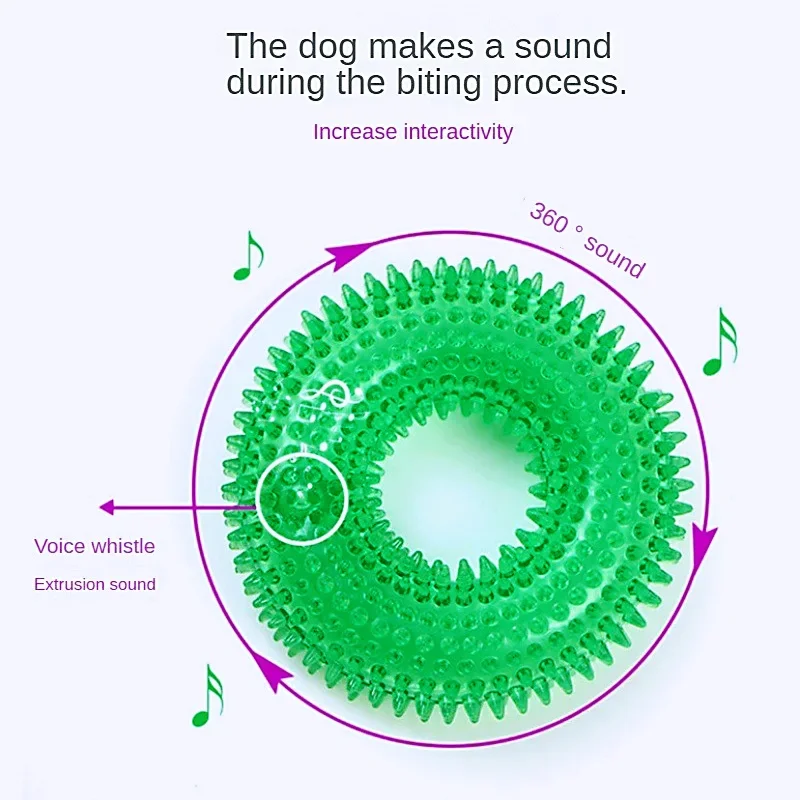 Bite-resistant Vocal Thorny Teeth Cleaning and Molaring Pet Ball Ring-shaped Tpr Toy Things for Dogs Pets Dogs Accessories Toys