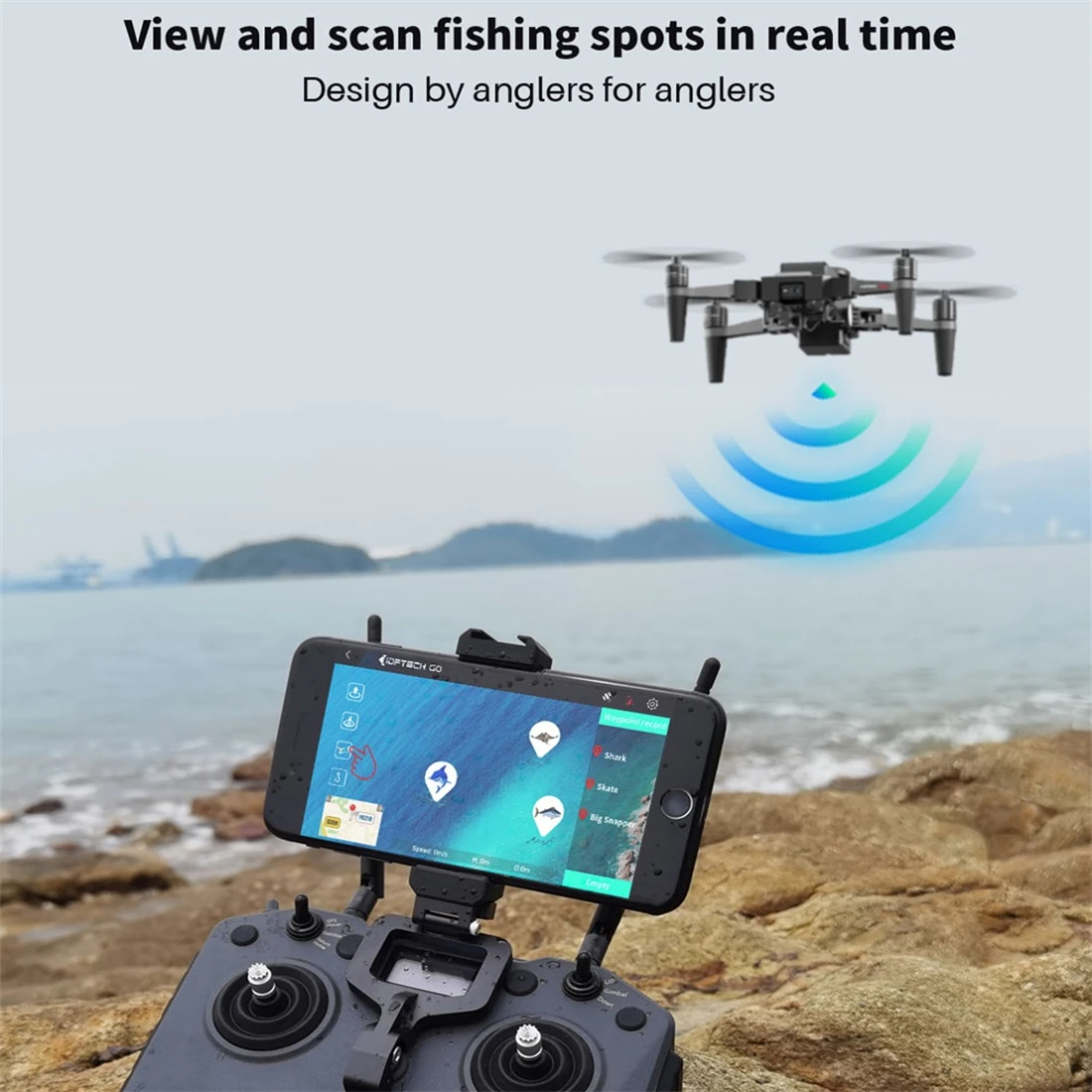 Waterproof Fishing Drone with Bait Release, RC Toys Mini Drone Foldable 4K Camera Drones for Sea