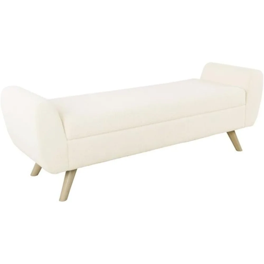 Modern Storage Bench with Wood Legs Home Décor|Bench with Storage for Living Room & Bedroom