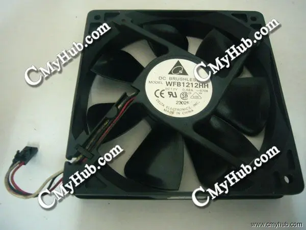 For Delta Electronics WFB1212HH S708 DC12V 0.68A 12025 12CM 120mm 120x120x25mm 3Pin 3Wire Cooling Fan