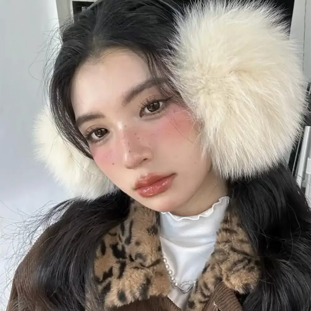 

Winter Cold-proof Plush Earmuffs Portable Folding Ear Warmer Korean Fluffy Warm Ear Muff Women Men Imitation Rabbit Fur Earflap