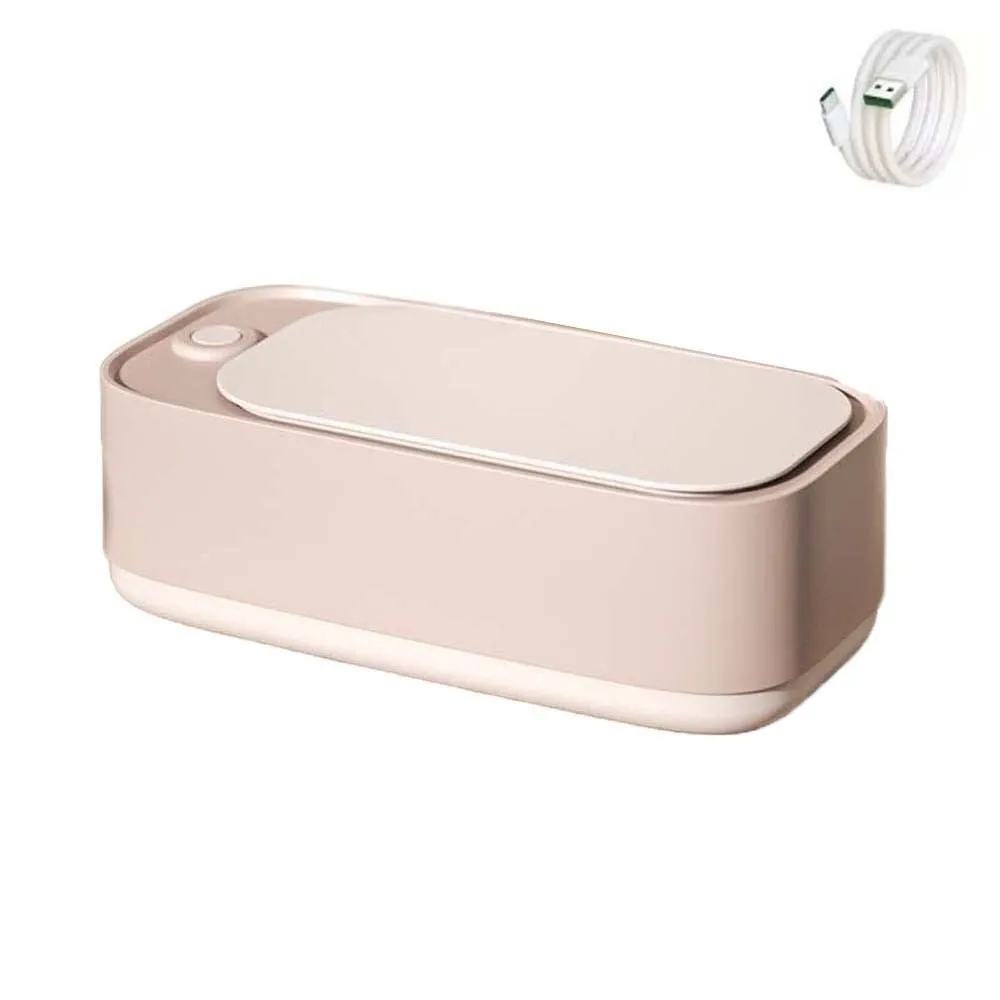 

High Frequency Glasses Cleaning Machine One-button Rechargeable Electric Denture Cleaner Portable Visible