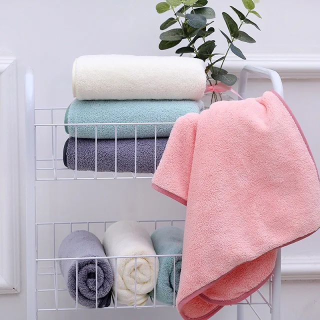 CALIYI 3PCS 60cm*30cm Coral Velvet Face Towels for Bathing Makeup Removal And Facial Care Soft Highly Absorbent Facial Tools