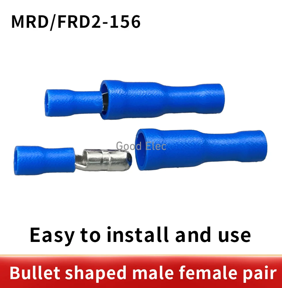 blue 100Pcs FRD2-156 MPD2-156 Insulated Crimp Terminals for16-14awg cable 50 Male and 50 Female