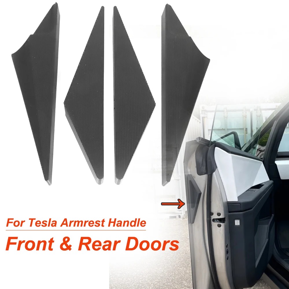 Front Doors And Rear Doors Armrest Handle For Tesla Cyber Truck Printless Handles No More Finger Prints Brand New Black