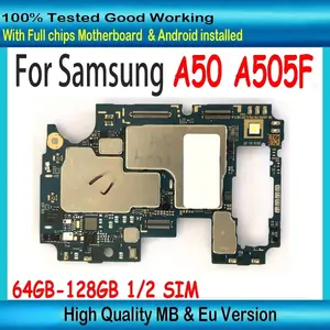 Bilashmart Samsung Galaxy A50 A505F A505FN A505U Motherboard Unlocked MainBoard 128gb 64gb Logic Board EU Version Chips
