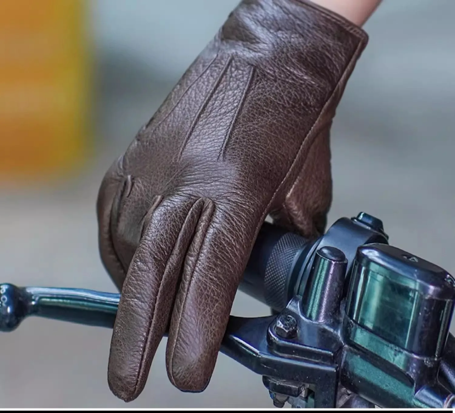 

Uglybros Leather Motorcycle Gloves Retro Motocross Vintage Touch Screen Riding Biker Moto Gloves Motorbike Full Finger Gloves