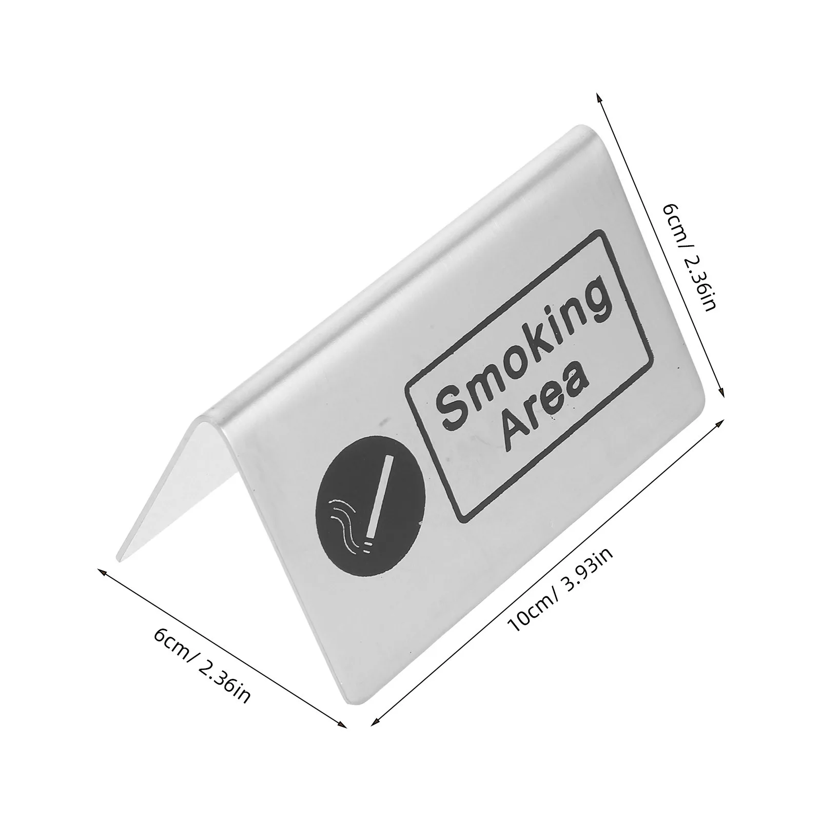 Smoking Area Sign Board Stainless Steel Double-Sided Tabletop Indicator For Indoor Restaurant Cafe Bar Durable Public Use