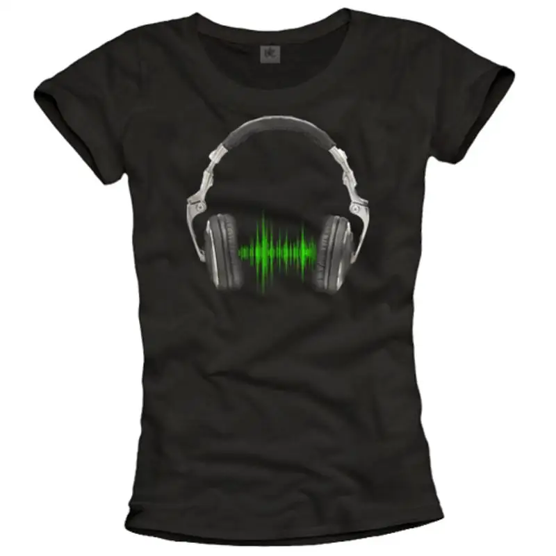 Cuffie Da Donna Dj Music Elettric Band Cool Fun Tops T-SHIRT T-SHIRT T-SHIRTS