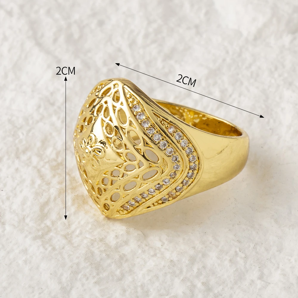 LUIZADA Vintage Türkische Fingerringe Frauen Runde Kristall Caesar Ring Gold Farbe Ethnische Hochzeit Schmuck Ring – Detail 18