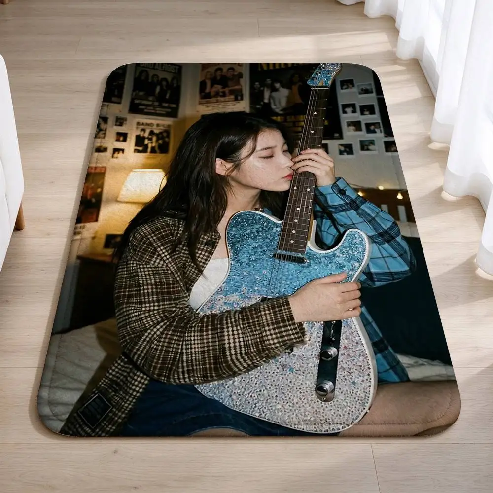 Nation's Sister IU L-Lee J-Ji-eun Home Decor Short Plush Floor Mat, Non-Slip & Easy to Clean for Multi Doorways