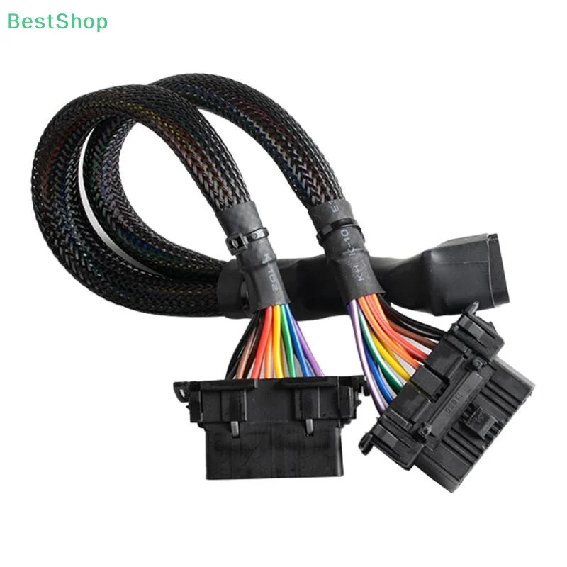 Fotografia 5: ★ ★ ★ Cabo de extensão de cotovelo obd2 macho para fêmea dupla com 16 pinos disponíveis para conectar adaptador extensor convertido 1 em 2