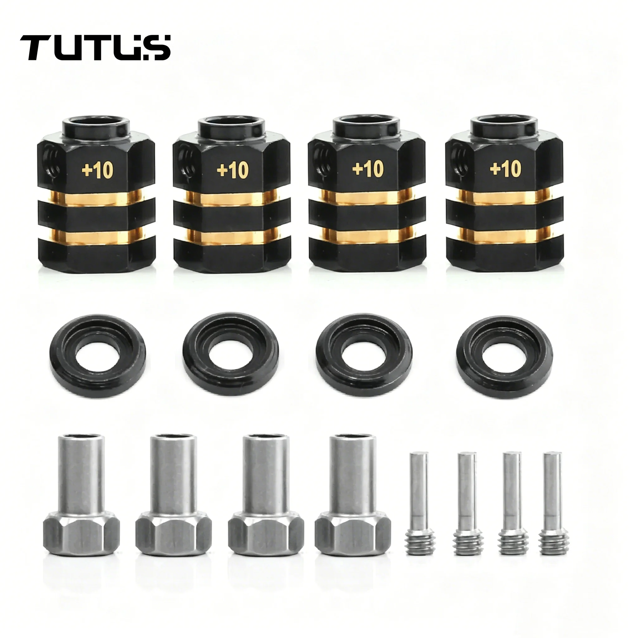 4PCS Brass Wheel Hex Spacers 12mm Adapter 3-20mm Offset for 1/10 RC Crawler TRX4 TRX6 Upgrade Parts