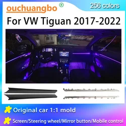 Ouchuangbo LED Ambient Light For Tiguan L MK2 Allspace 2017-2025 environmental Lighting Atmosphere Lamp Backlight kit Trim