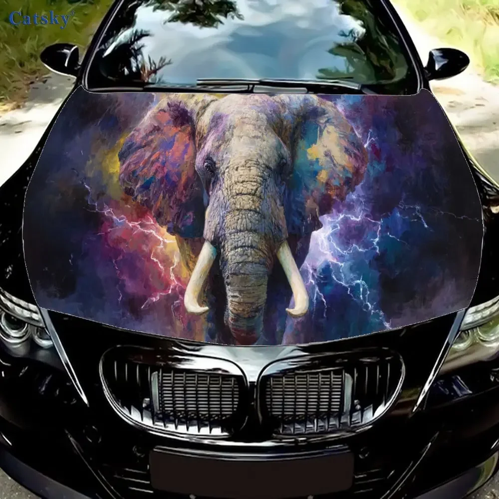 

Молния слон наклейка на капот автомобиля ПВХ самоводонепроницаемая палка яркие авто внешние аксессуары Декор защита подарок для любовника