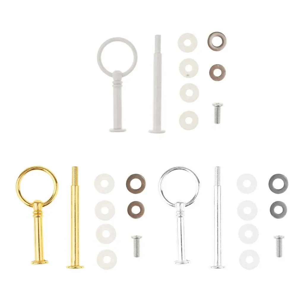 2 Tier Round Top Cake Stand Rack Handle Fitting Hardware Rod
