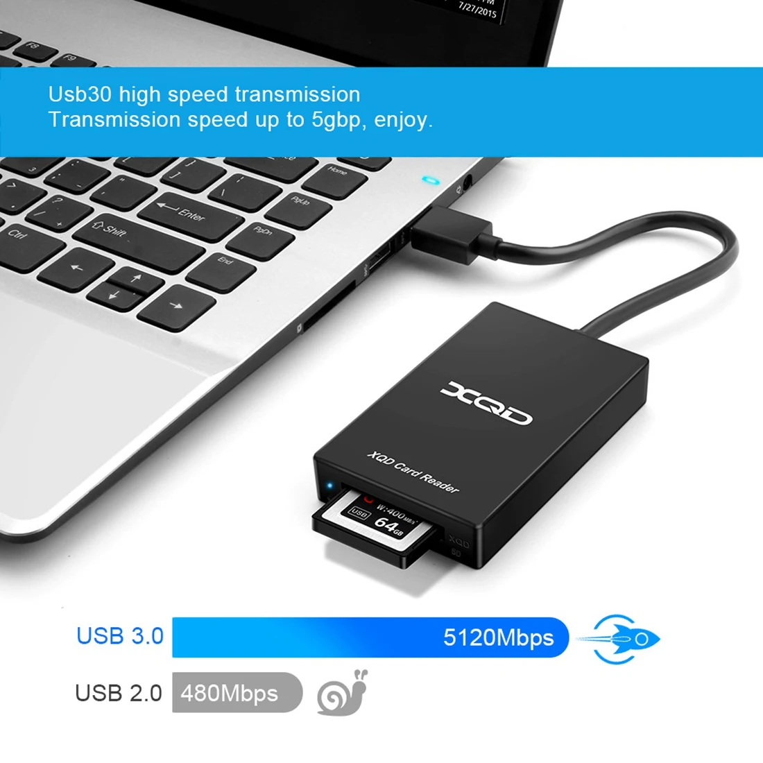 Type C USB 3.0 SD XQD Memory Card Reader Transfer for Sony M/G Series for OS Windows Computer(USB)