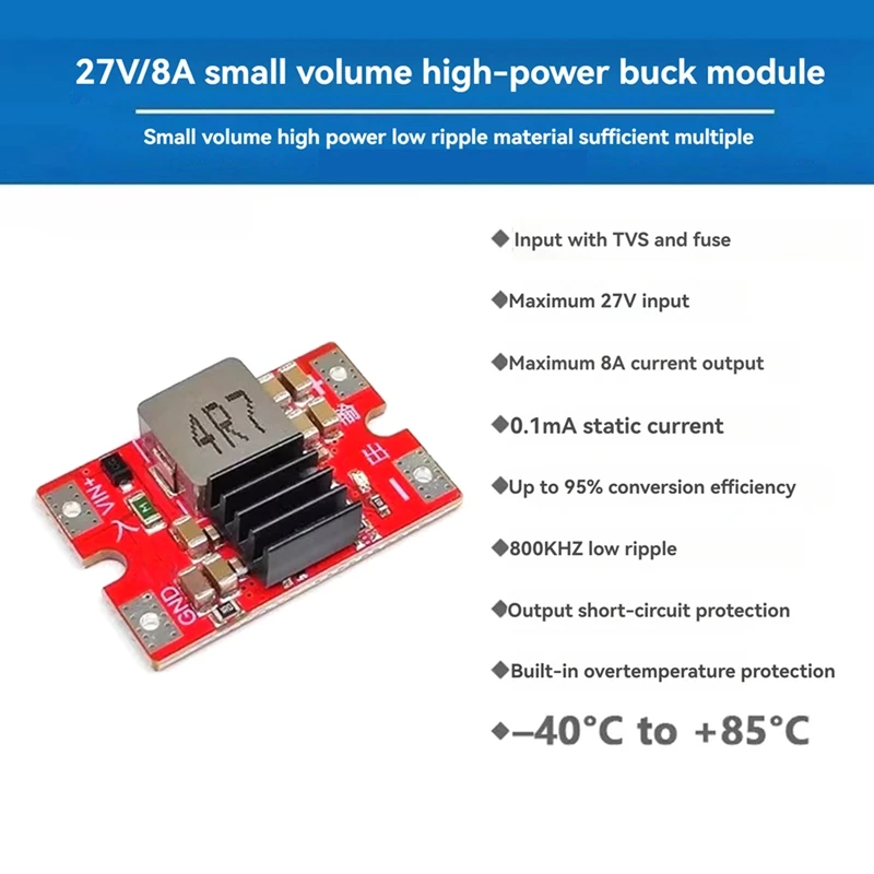 Mini DC-DC Voltage Reduction Module Efficiency 96% Model High-Power Antihypertensive Board Low Ripple