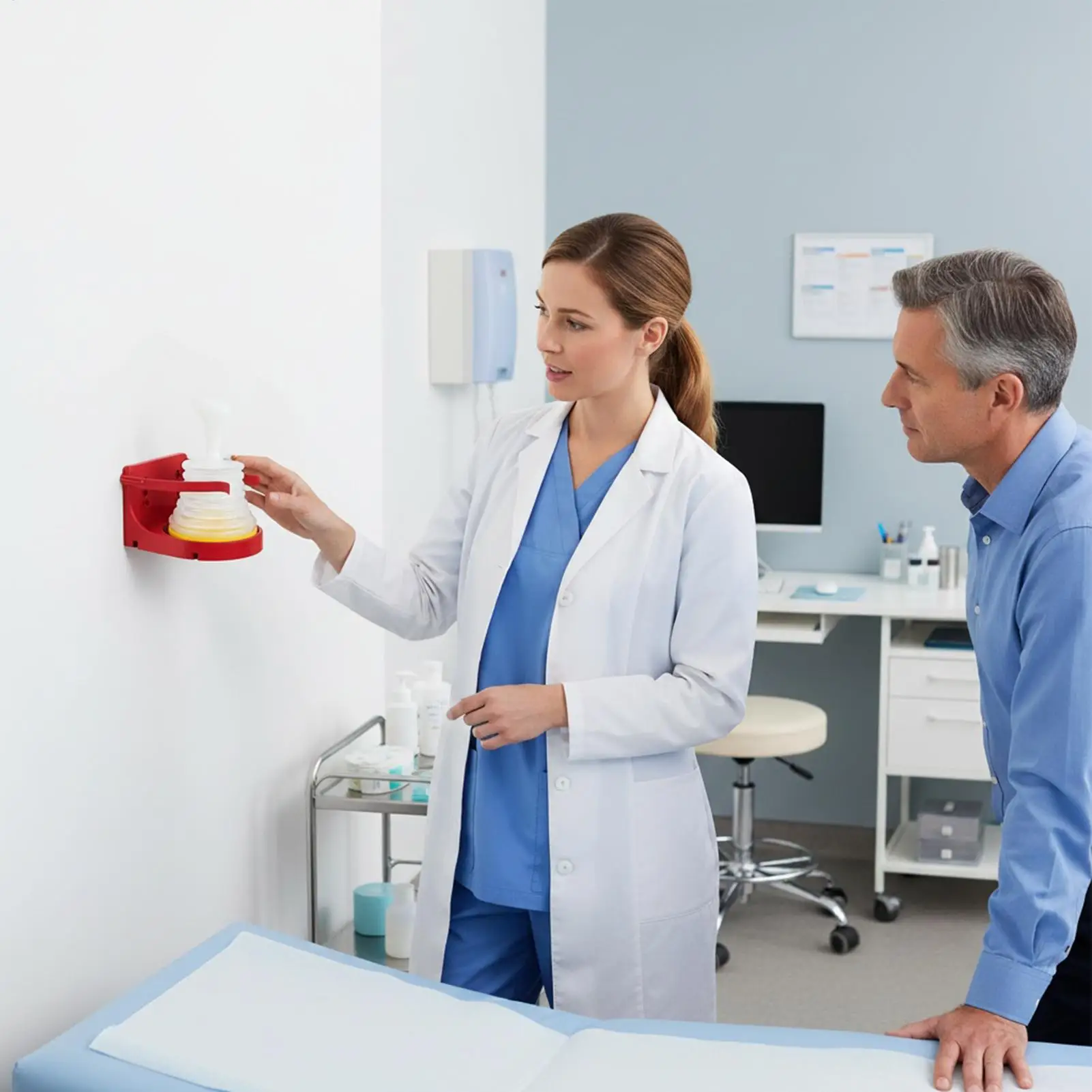 For Emergency Equipment Wall Mount Brackets With Mask Storage Slot, Easy To Install, Convenient To Use, And Space-saving