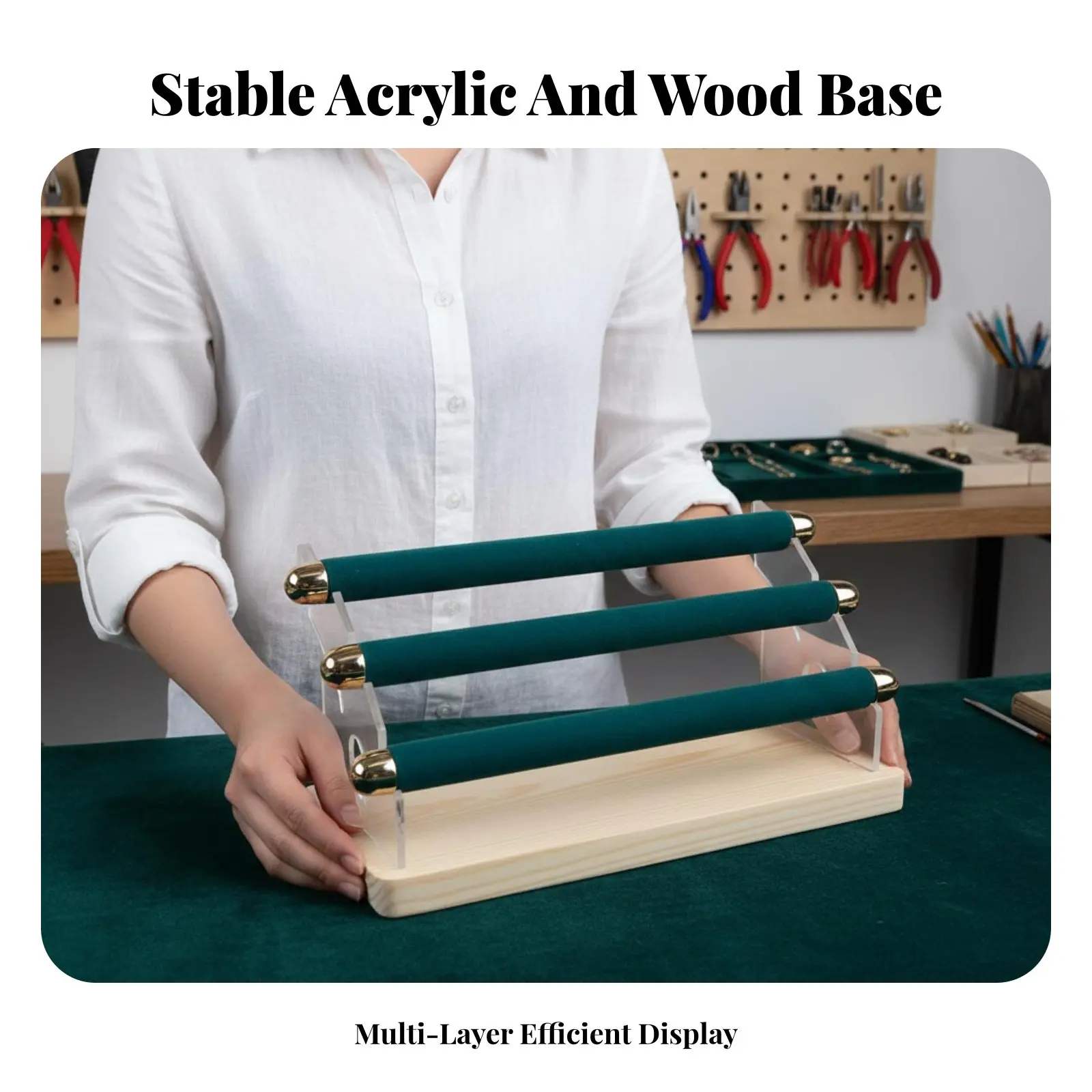 

3 tiers Band Display Stand Scratch Protection fleece Band Display Rack