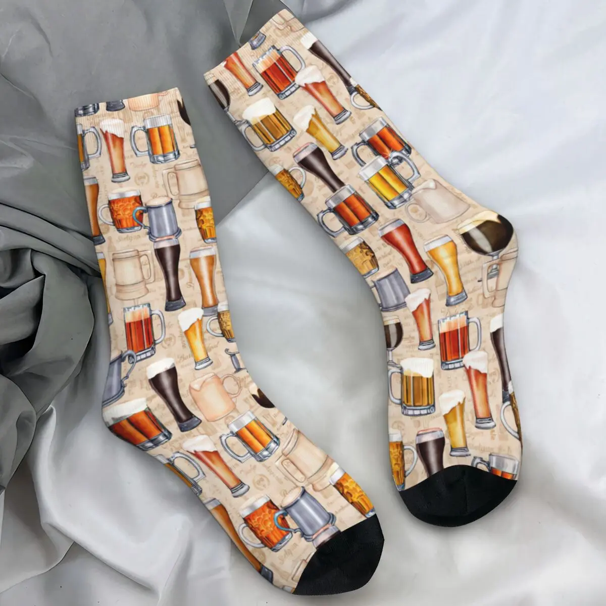 

Beer Glasses Stockings Men's Fashion Socks Medium Soft Harajuku Socks Autumn Skateboard Anti Skid Graphic Socks Gift Idea