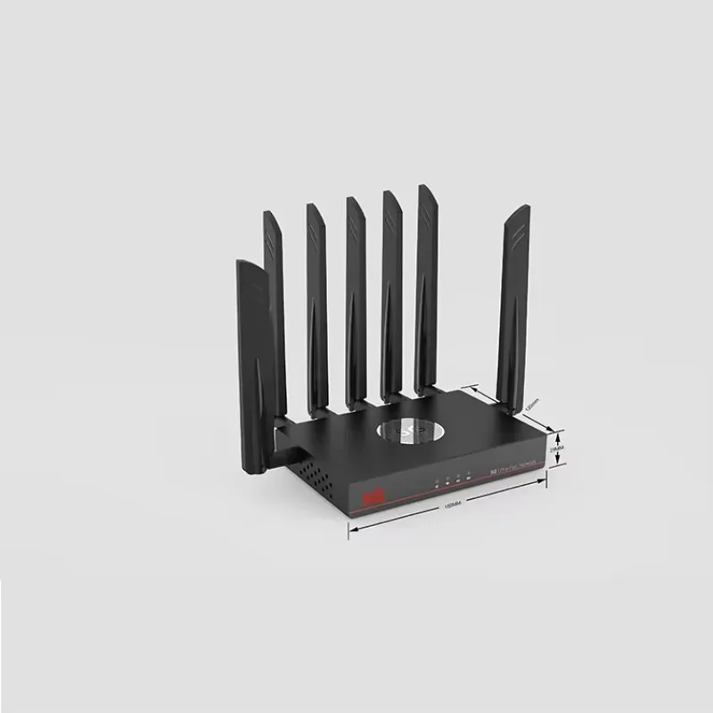 M12K43 MT7981 AX3000 Wifi 6 SDX62 SDX75 مودم مزدوج سيم صينية كبيرة صامتة مروحة تبريد 5g بطاقة Sim راوتر