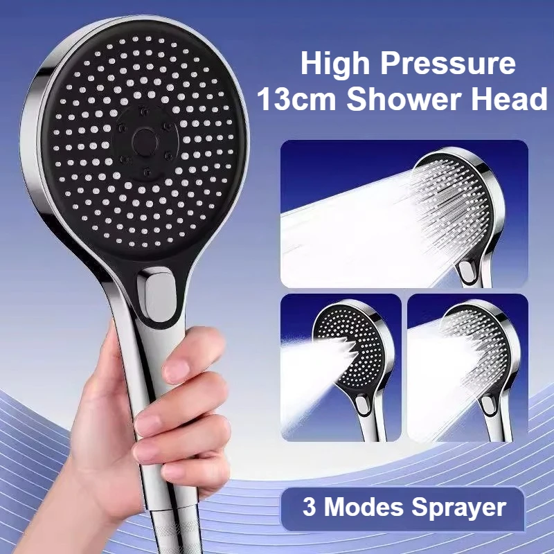 

High Pressure Handheld Shower Head 3 Modes Bathroom Showerhead Water Saving Sprayer Massage Rainfall Shower Nozzle 1PC