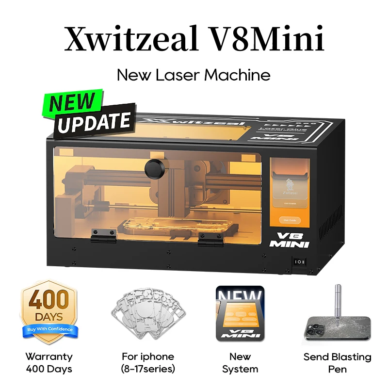 ماكينة شاشة ليزر Xwitzeal V8MINI لهاتف iPhone 8-17 Series حامل شاشة/غطاء خلفي زجاجي/إزالة الكاميرا مع أدوات إصلاح الهاتف #1