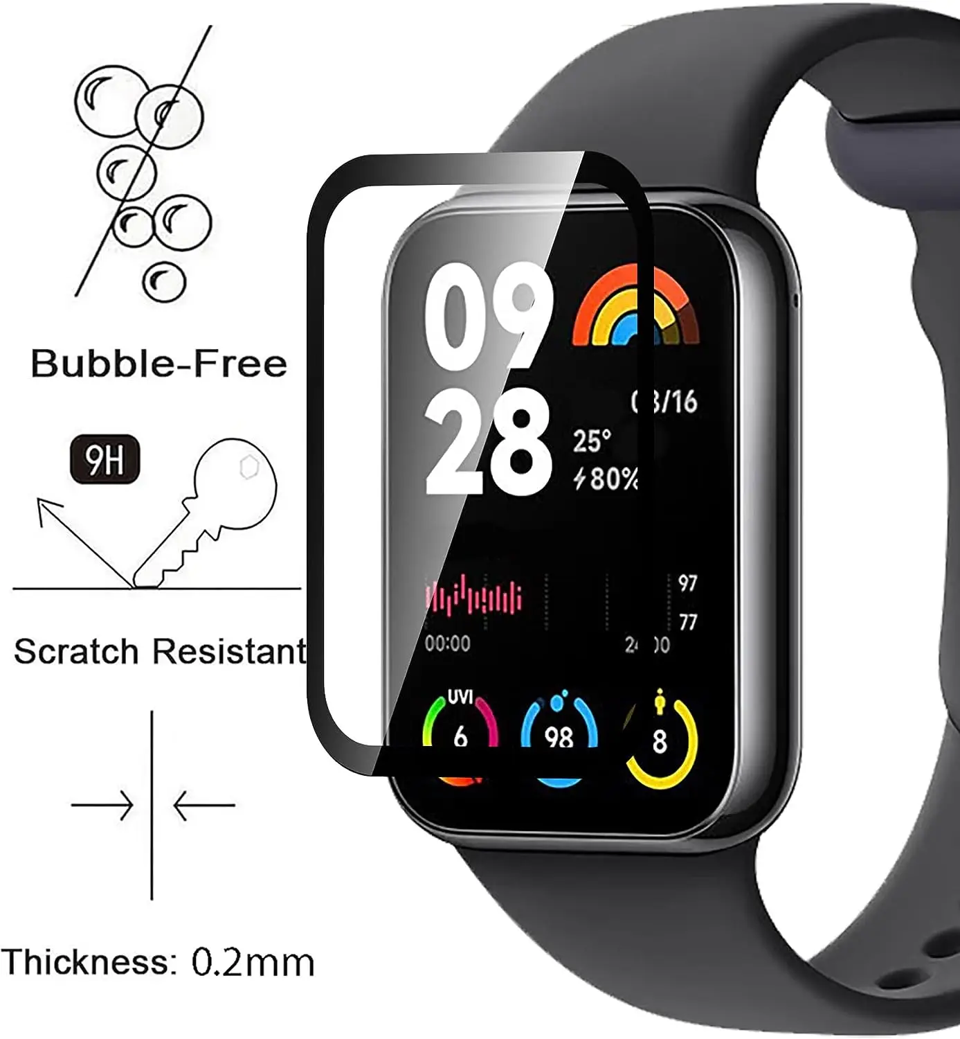 1/3/5 шт. Защитная пленка для часов Xiaomi Mi Band 8 Pro HD устойчивая к царапинам композитная пленка 3D смарт-часы защита экрана аксессуары