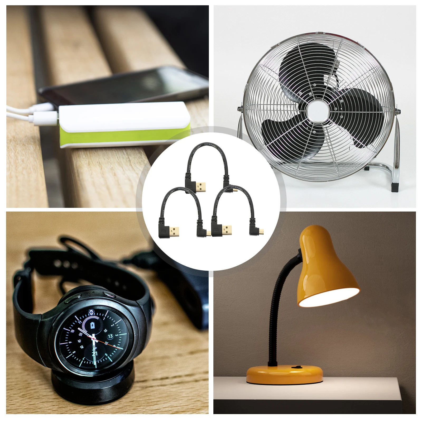 

3pcs Micro Usb Cable Right Angle 90 Degree Usb A To Micro B Charging Data Transfer Cable Short Angled Adapter For Smart Devices