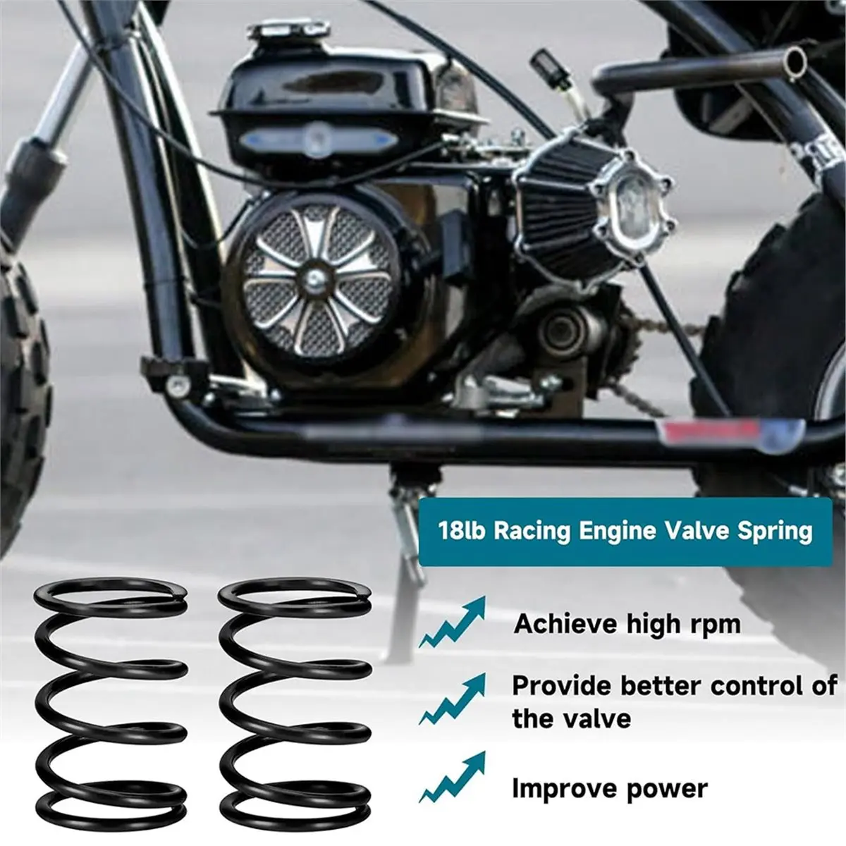 Racing 18lb Valve Springs Kit for 196cc 212cc 224cc Non Hemi GX160 GX200 6.5HP OHV Clone Engine Mini Bike