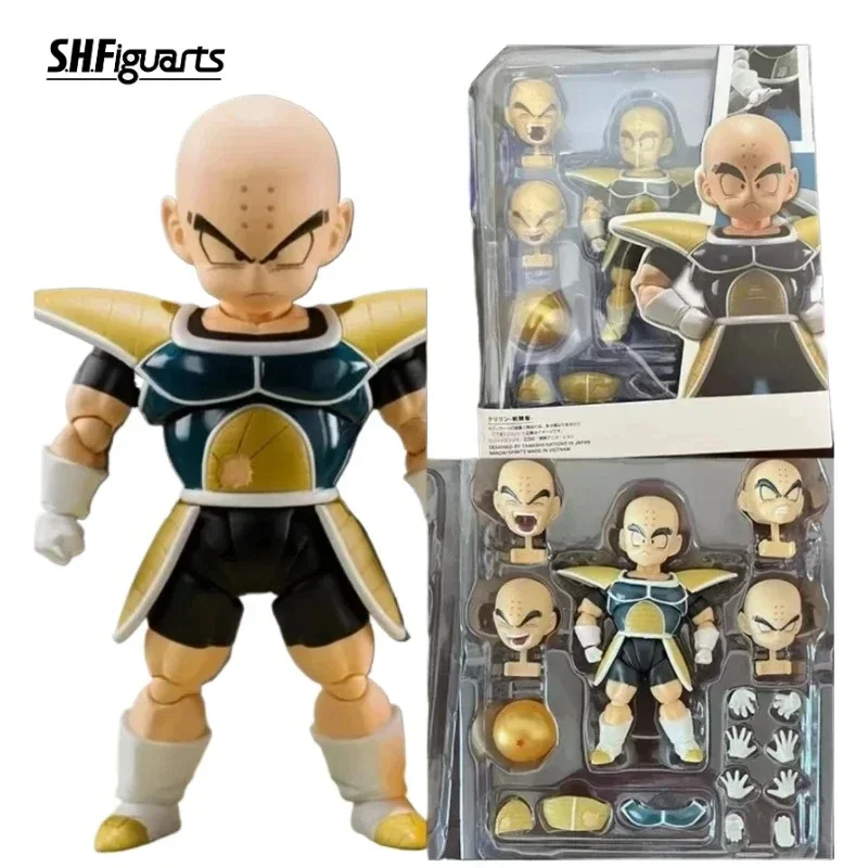 In Stock SHF Dragon Ball Z Battle Suit Version Krillin Anime Action Figure Genuine Assembly Collectible Model Toy Holiday Gifts