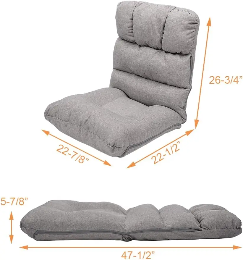 Comfort Corner 5-Position Indoor Adjustable Floor Chair, Padded Kids Gaming Sofa Chair with Backrest,Perfect for Living Room