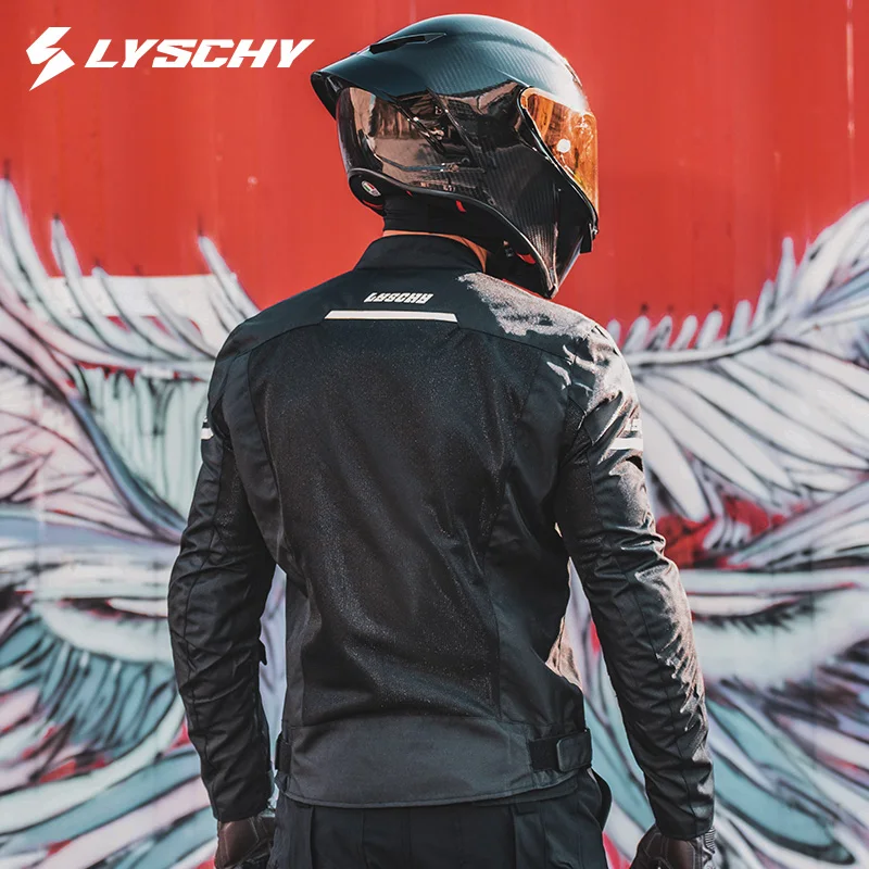 High-quality CE1/2 LYSCHY Men Summer Breathable Mesh Motocross Cycling Riding Cloth Anti-fall Protective Gear Motorcycle Jacket