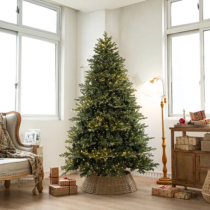 

Mixed leaf luxury encrypted luminous Christmas tree set, seven-pronged tree home living room ornament