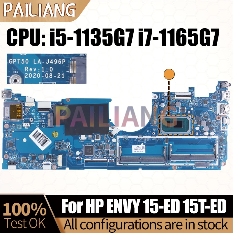 Imagem -02 - Laptop Mainboard para hp Envy 15-ed 15t-ed La-j496p I51135g7 I7-1165g7 M20703501 M20700601 M20704-601 Notebook Motherboard