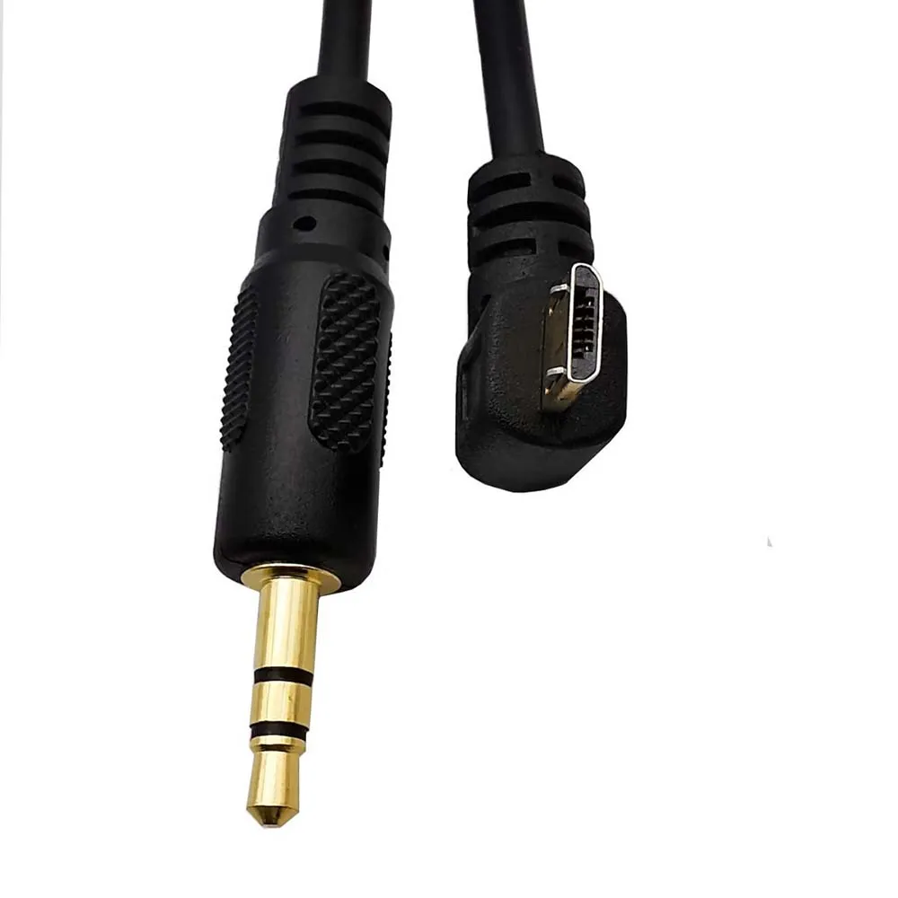 Gold Plated Mobile Phone Car Audio AUX Cable, USB Micro Android Interface To DC3.5 Level 3 Elbow Connection Cable