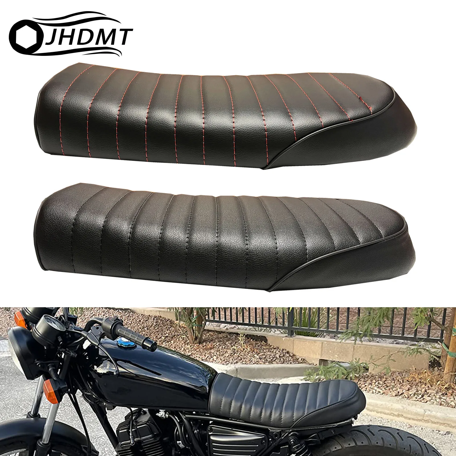 Motorcycle Universal Cafe Racer Seat Custom Vintage Saddle Flat Retro Seat For Honda CB125S CB200 CB350 CL350 CB400 For Yamaha