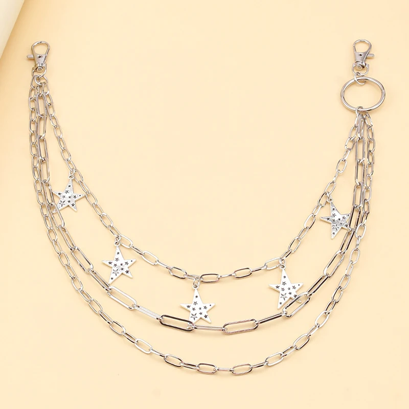 โซ่คาดเอวสไตล์พังก์ร็อคสุดเท่ - หลายชั้นสำหรับทั้งชายและหญิง