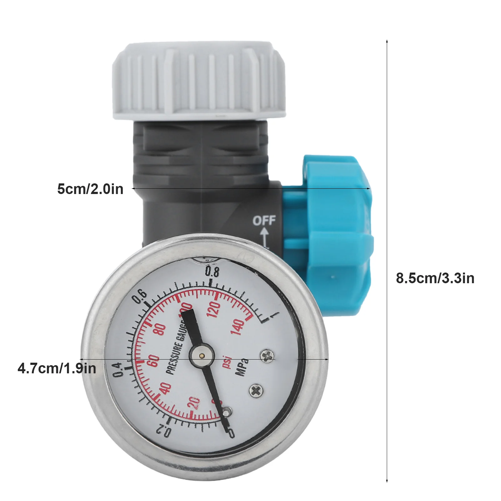 

E5 G3/4in Adjustable Water Pressure Regulator Valve with Pressure Gauge Greenhouse Garden Irrigation Controller Regulating Valve