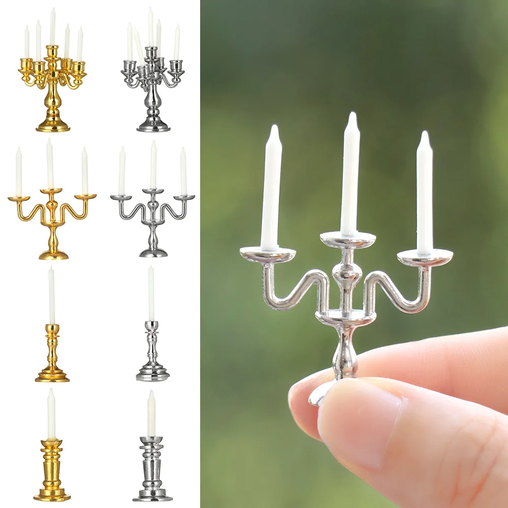 Neue 1:12 Puppenhaus Kerzenhalter Miniatur Kerzenhalter Puppe Zubehör Spielhaus Szene Modell Foto Requisiten Kinder Spielzeug Geschenk
