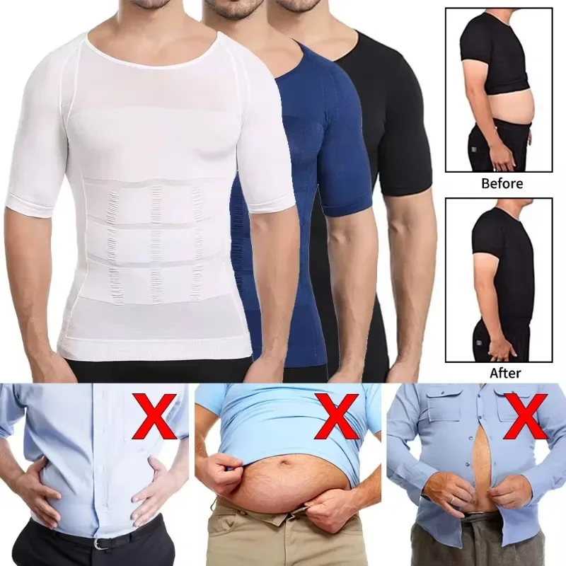 Men Body Shaper Waist Trainer Body Homme Gynecomastia Men Corset Compression Tshirt Slimming Vest Weight Loss Shapewear for Men